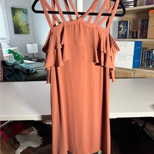 BCBG Chelsey Mini Dress in Terracotta Rust